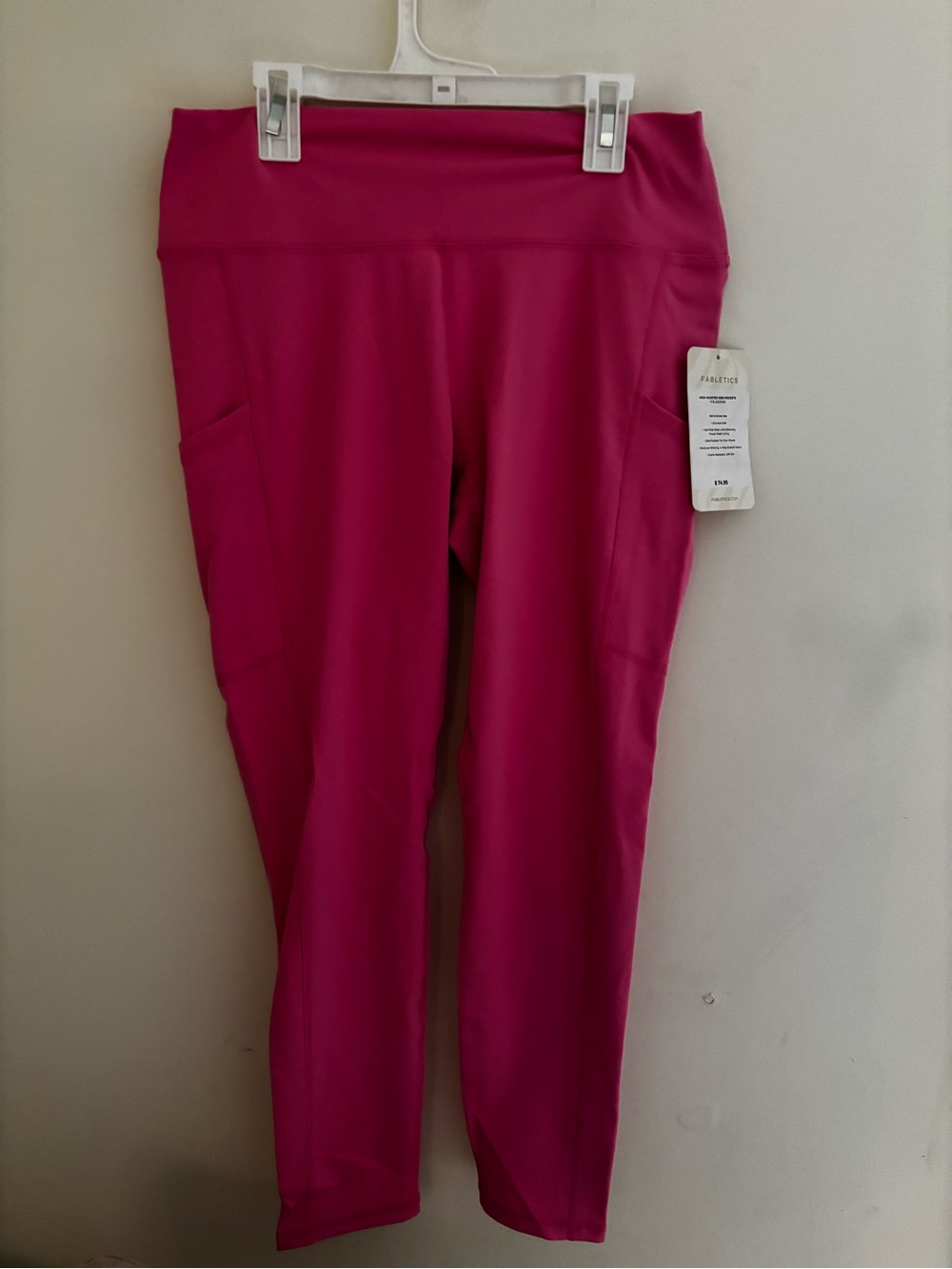 Fabletics Girls Hot Pink Pocket Leggings